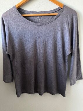J.Crew relaxed linen gray top